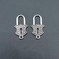 Zinc Alloy Lock Pendants antique silver color plated vintage & DIY nickel lead & cadmium free Approx Sold By Bag