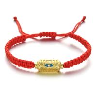 Evil Eye sieraden Armband, Textiel binnenwerk Cord, met Zinc Alloy, gold plated, uniseks & verstelbaar, meer kleuren voor de keuze, Lengte Ca 18-28 cm, Verkocht door PC