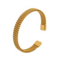 304 roestvrij staal Armband, plated, mode sieraden, gouden, 10mm, Lengte 64 mm, Verkocht door PC