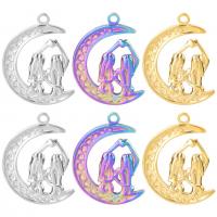 Acier inoxydable 304 Pendentif, chaîne ovale & styles différents pour le choix, plus de couleurs à choisir, 22x31x2mm, Trou:Environ 2mm, Longueur 50 cm, Vendu par PC