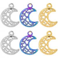 Acier inoxydable 304 Pendentif, Lune et Etoile, chaîne ovale & styles différents pour le choix, plus de couleurs à choisir, 14x19x1.50mm, Trou:Environ 2mm, Longueur 50 cm, Vendu par PC