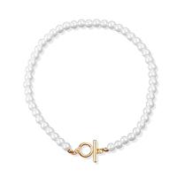 Kunststof parel ketting, Zinc Alloy, met Plastic Pearl, plated, mode sieraden & verschillende stijlen voor de keuze & voor vrouw, meer kleuren voor de keuze, nikkel, lood en cadmium vrij, Lengte Ca 35 cm, Verkocht door PC