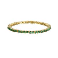 Bracelets en laiton, avec cristal, Placage, bijoux de mode & pour femme, plus de couleurs à choisir, protéger l'environnement, sans nickel, plomb et cadmium, 3.50mm, Longueur Environ 16.7 cm, Vendu par PC