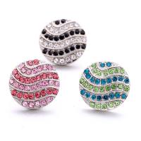 Cink Alloy Komad Button Narukvica kopča, Krug, platine boja pozlaćen, modni nakit & možete DIY & s Rhinestone, više boja za izbor, nikal, olovo i kadmij besplatno, 19x19mm, Prodano By PC