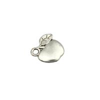 Zink Alloy Fruit Shape Hängen, Apple, antik silver pläterad, DIY, nickel, bly och kadmium gratis, 11x11x0.2mm, Hål:Ca 0.2mm, Säljs av PC