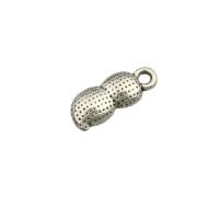 Zinc Alloy Pendler, Peanut, antik sølv farve forgyldt, du kan DIY, nikkel, bly & cadmium fri, 14x6x0.4mm, Hole:Ca. 0.2mm, Solgt af PC