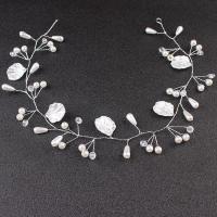 Diadema, aleación de zinc, con Cristal & Perlas plásticas, Joyería & para mujer, Blanco, libre de níquel, plomo & cadmio, 370x40mm, Vendido por UD