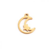 Stainless Steel Pendants 304 Stainless Steel Moon and Star Vacuum Ion Plating DIY Sold By PC