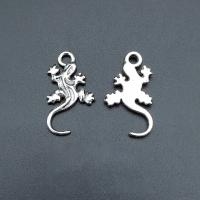 Zink Alloy Animal Hängen, Gecko, antik silver pläterad, Hållbar & Korrosionsbeständig & DIY, nickel, bly och kadmium gratis, 22x13mm, Ca 100PC/Bag, Säljs av Bag