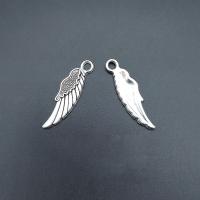 Wing Shaped Zinc Alloy Privjesci, Cink Alloy, starinski srebrne boje pozlaćen, Održivi & Otporan na koroziju & možete DIY, nikal, olovo i kadmij besplatno, 31x9mm, Približno 100računala/Torba, Prodano By Torba