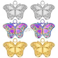 Wisiorki ze stali nierdzewnej, Stal nierdzewna 304, Motyl, DIY, dostępnych więcej kolorów, 23x19x3mm, otwór:około 3mm, sprzedane przez PC