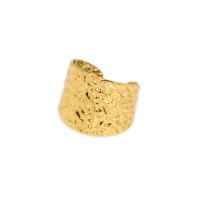 acero inoxidable 304 Anillo de dedo Cuff, chapado en oro de 18 K, Joyería & ajustable & para mujer, 18mm, Vendido por UD