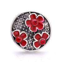 Cink Alloy Komad Button Narukvica kopča, Krug, starinski srebrne boje pozlaćen, modni nakit & možete DIY & emajl & s Rhinestone, više boja za izbor, nikal, olovo i kadmij besplatno, 19x19mm, Prodano By PC