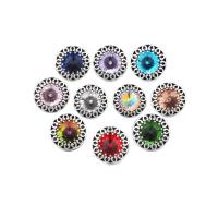 Cink Alloy Komad Button Narukvica kopča, Krug, starinski srebrne boje pozlaćen, modni nakit & možete DIY & s Rhinestone, više boja za izbor, nikal, olovo i kadmij besplatno, 19x19mm, Prodano By PC