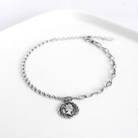 Argent sterling 925 bracelet, avec 1.18inch chaînes de rallonge, bijoux de mode & pour femme, protéger l'environnement, sans nickel, plomb et cadmium, 12mm, Longueur Environ 6.3 pouce, Vendu par PC