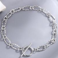 Argent sterling 925 bracelet, Placage de couleur argentée, bijoux de mode & pour femme, protéger l'environnement, sans nickel, plomb et cadmium, Longueur Environ 6.9 pouce, Vendu par PC