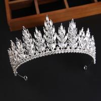 Tiaras, liga de zinco, cromado de cor prateada, joias de moda & para mulher & com strass, prateado, níquel, chumbo e cádmio livre, 330x140x70mm, vendido por PC