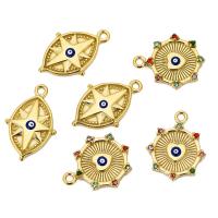 Pendentifs mauvais oeil, Acier inoxydable 304, bijoux de mode & DIY & motif de mauvais œil & styles différents pour le choix & pour femme & émail & avec strass, plus de couleurs à choisir, 5PC/sac, Vendu par sac