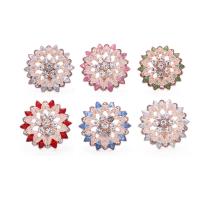 Cink Alloy Komad Button Narukvica kopča, Cvijet, porasla zlatna boja pozlatom, modni nakit & možete DIY & s Rhinestone, više boja za izbor, nikal, olovo i kadmij besplatno, 23x23mm, Prodano By PC