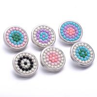 Cink Alloy Komad Button Narukvica kopča, s Plastika, Krug, platine boja pozlaćen, modni nakit & možete DIY, više boja za izbor, nikal, olovo i kadmij besplatno, 19x19mm, Prodano By PC