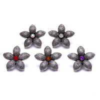 Cink Alloy Komad Button Narukvica kopča, Cvijet, starinski srebrne boje pozlaćen, modni nakit & možete DIY & s Rhinestone, više boja za izbor, nikal, olovo i kadmij besplatno, 21x21mm, Prodano By PC