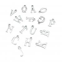 Zink Alloy Alphabet Hängen, Alfabetsbokstav, silver pläterad, bokstäverna är från A till ö & DIY, fler färger för val, nickel, bly och kadmium gratis, Ca 100PC/Bag, Säljs av Bag