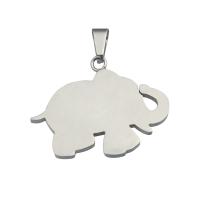 Rustfrit stål Animal Pendler, 304 rustfrit stål, Elephant, mode smykker & Unisex, oprindelige farve, 33x30x1.94mm, Hole:Ca. 3.5mm, Solgt af PC