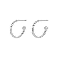 Messing oorbelknoppen, Letter C, silver plated, voor vrouw, nikkel, lood en cadmium vrij, 15mm, Verkocht door pair