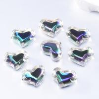 Perline in acrilico a perlina, Cuore, DIY, multi-colore, 21x15mm, Foro:Appross. 3mm, 10PC/borsa, Venduto da borsa