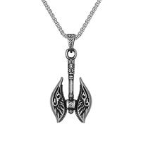 Acier titane collier, hache, bijoux de mode & pour homme, couleur originale, Longueur Environ 23.6 pouce, Vendu par PC