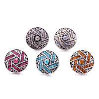 liga de zinco Botão Chunk Pulseira Fecho, Roda, banho de cor prata antiga, joias de moda & DIY & com strass, Mais cores pare escolha, níquel, chumbo e cádmio livre, 19x19mm, vendido por PC