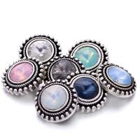 Zinc Alloy Snap Button Bracelet Clasp Round antique silver color plated fashion jewelry & DIY & with rhinestone nickel lead & cadmium free Sold By PC