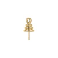 Messing oogpinnen, gold plated, DIY, nikkel, lood en cadmium vrij, 4x9.60mm, Verkocht door PC