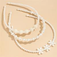 Hair Bands Iron with Plastic Pearl fashion jewelry white Sold By Bag