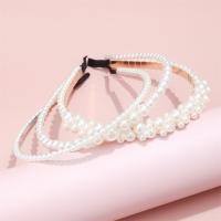 Hair Bands Iron with Plastic Pearl fashion jewelry white Sold By Bag