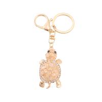 Zinklegering sleutelhanger haak, Zinc Alloy, met Glazen steen & Cats Eye, Zeeschildpad, plated, mode sieraden & met strass, meer kleuren voor de keuze, nikkel, lood en cadmium vrij, 45x42x18mm, Verkocht door PC