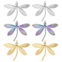 Nerezová ocel zvířat Přívěsky, 304 Stainless Steel, Dragonfly, módní šperky & unisex & oválný řetězu & různé styly pro výběr, více barev na výběr, 35x28x2mm, Otvor:Cca 1mm, Délka 50 cm, Prodáno By PC