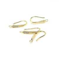 Componetes de Metal para Pendientes, 14K lleno de oro, Joyería & Bricolaje & micro arcilla de zirconia cúbica & para mujer, dorado, libre de níquel, plomo & cadmio, 19.50x9mm, 10parespareja/Bolsa, Vendido por Bolsa