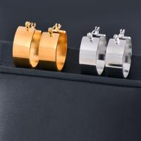 Titanium Steel  Earring Donut Vacuum Ion Plating fashion jewelry & for woman Sold By Pair