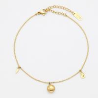 Anklet de acero inoxidable, acero inoxidable 304, con 1.97inch extender cadena, 18K chapado en oro, Joyería & para mujer, dorado, longitud aproximado 7.87 Inch, Vendido por UD