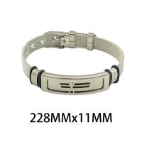 Stainless Steel smycken Armband, 304 rostfritt stål, med Silikon, mode smycken & Unisex, ursprungliga färgen, 11x6mm, Längd Ca 22.8 cm, Säljs av PC