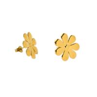 304ステンレススチール スタッドイヤリング, 花形, 18金メッキ, ファッションジュエリー & 女性用, 18x18mm, 売り手 ペア