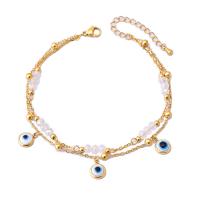 Fashion Jewelry Anklet, Acier titane, avec plastique, avec 5cm chaînes de rallonge, Plaqué or 18K, bijoux de mode & styles différents pour le choix & pour femme, doré, Longueur Environ 21 cm, Vendu par PC