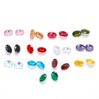 Cubic Zirconia Cabochoner, Oval, poleret, du kan DIY & facetteret, flere farver til valg, 6x8mm, Ca. 100pc'er/Bag, Solgt af Bag