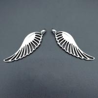 Wing Shaped Zinc Alloy Privjesci, Cink Alloy, starinski srebrne boje pozlaćen, Berba & možete DIY & šupalj, nikal, olovo i kadmij besplatno, 14x44mm, Približno 100računala/Torba, Prodano By Torba