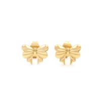 Roestvrij staal Stud Earrings, 304 roestvrij staal, Strik, 18K verguld, mode sieraden & voor vrouw, gouden, 11x8mm, Verkocht door PC