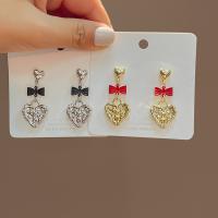 Zinc Alloy Drop Earrings Heart plated fashion jewelry & for woman nickel lead & cadmium free Sold By Pair