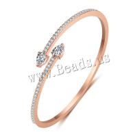 Cilindrata Zircone Bracciale in ottone micro pavimenta, placcato, Micro spianare cubic zirconia & per la donna, nessuno, assenza di nichel,piombo&cadmio, 10x24mm, Diametro interno:Appross. 58mm, Venduto da PC