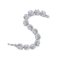 Cilindrata Zircone Bracciale in ottone micro pavimenta, placcato, Micro spianare cubic zirconia & per la donna, nessuno, assenza di nichel,piombo&cadmio, Lunghezza 180 mm, Venduto da PC