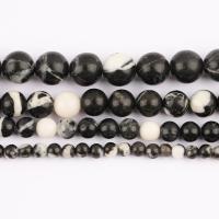 Mixed Gemstone Beads Zebra Jasper Round polished DIY Sold Per Approx 37 cm Strand